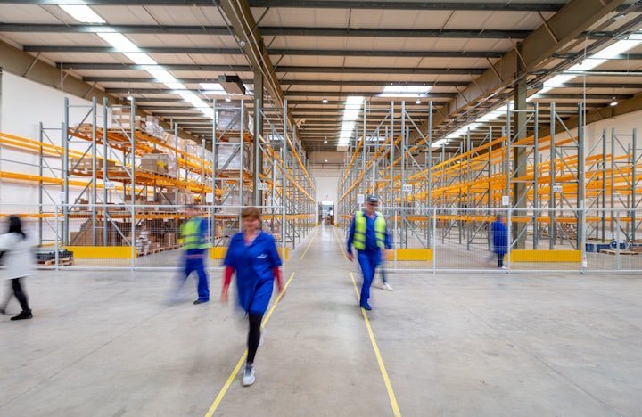 Goods on racking in a distribution warehouse
